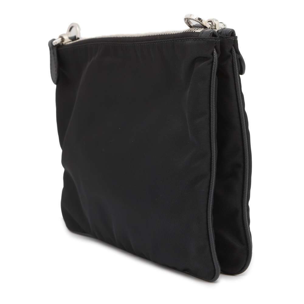 Prada Vitello Daino Shoulder Bag Daino Black Vitello